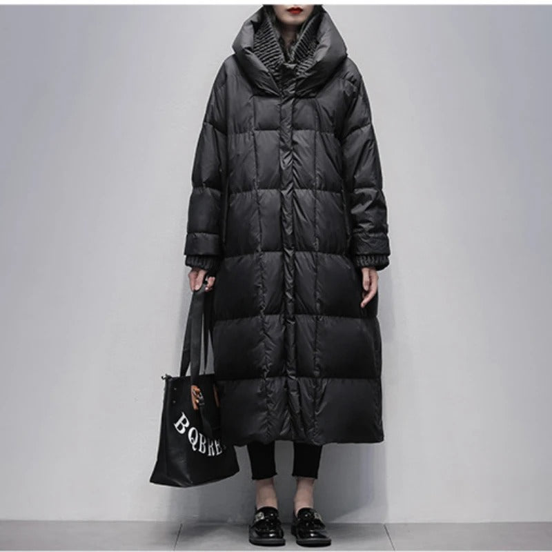 Elegante Winterjacke Damen Langfellmantel