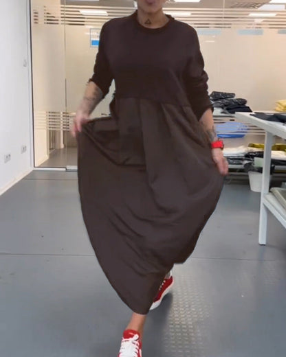 Farbenfrohes Freizeitkleid Uni Mode