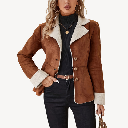 Frauen Lederjacke Soft Fleece Innen