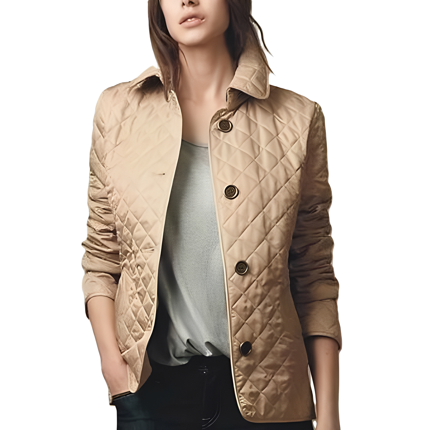 Frauen Winterjacke Tailliert Warm