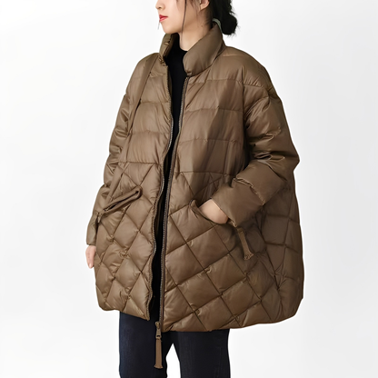 Warme Winterjacke Damen Daunenfilled mit Reißverschluss