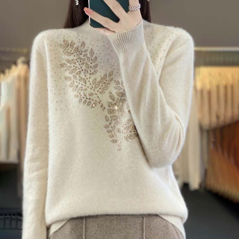 Damenpullover Mit Feinem Blumenmuster