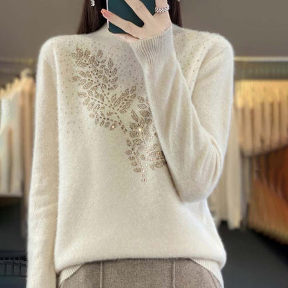 Damenpullover Mit Feinem Blumenmuster
