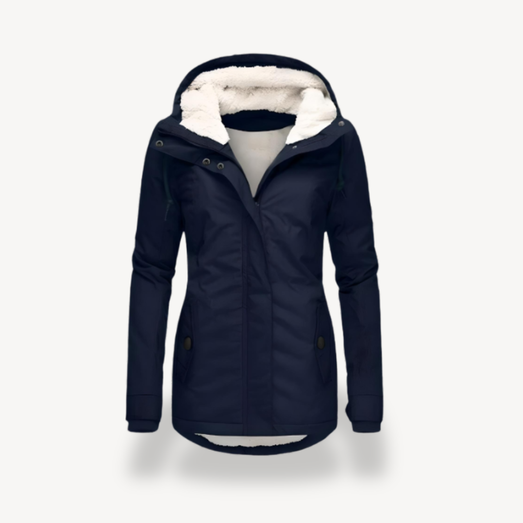 Wasserdichte Damenwinterjacke mit Kapuze
