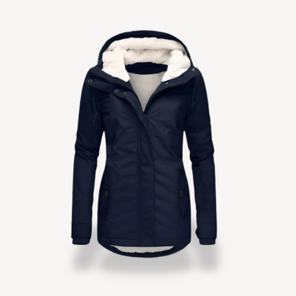 Wasserdichte Damenwinterjacke mit Kapuze