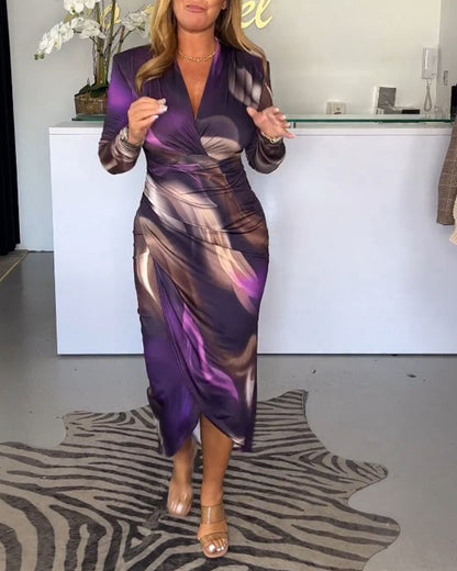 Elegante Kleid Damen V-Ausschnitt