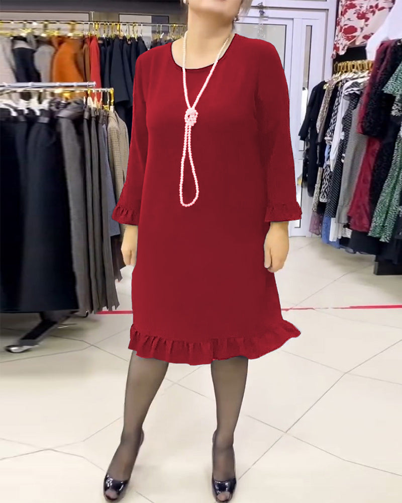 Patchwork Sommerkleid mit Rüschen
