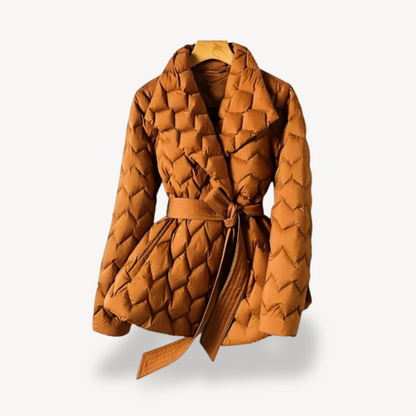 Damen Pufferjacke Steppjacke Mit Gürtel