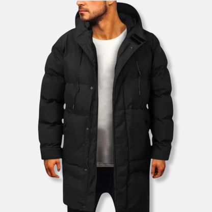 Warme Winterjacke Mittellang mit Kapuze - IdealeKleiden
