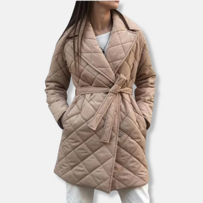 Frauen Jacke Mittellang Tailliert mit Gürtel - IdealeKleiden