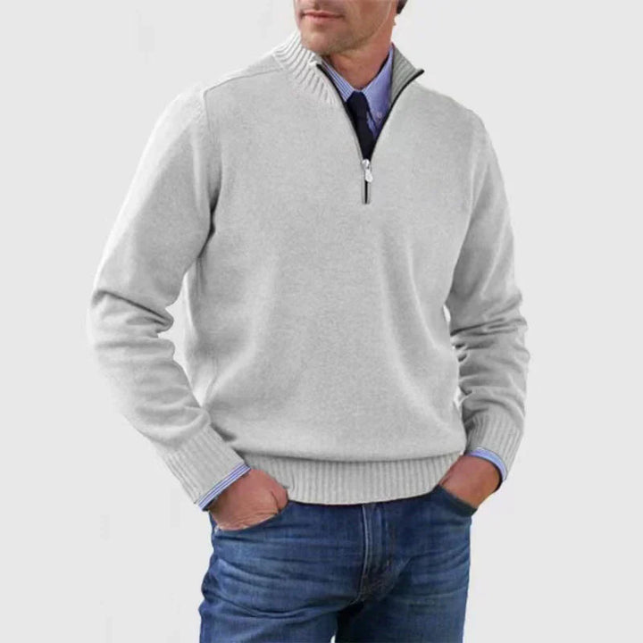 Herren Pullover Halbzipper Bequem Modern