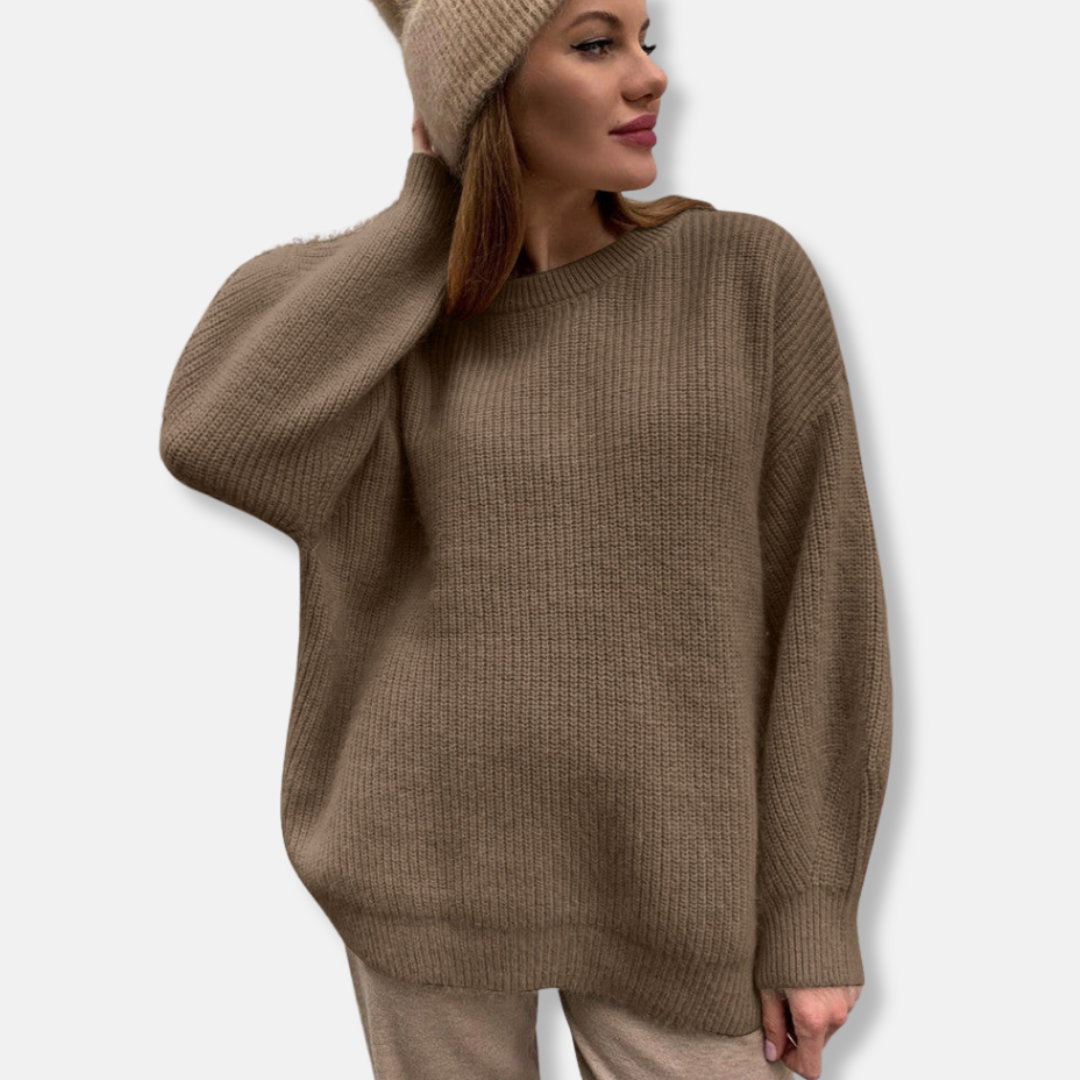 Weiche Strickkleid Übergröße Langärmlig - IdealeKleiden