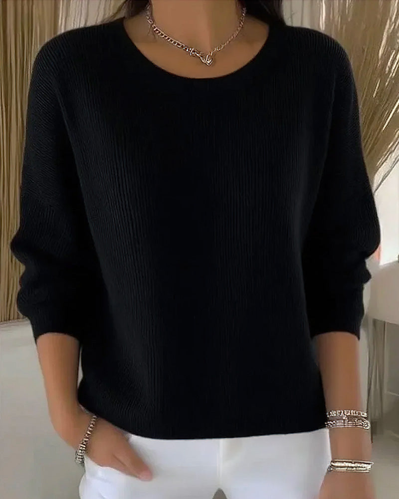 Elegante Damenkleidung Rundhals Oversized