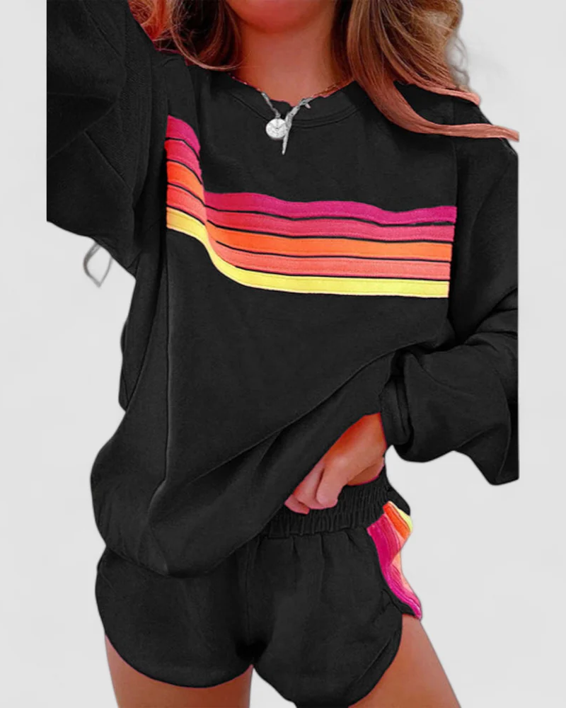 Gestreiftes Damen Pyjama Set