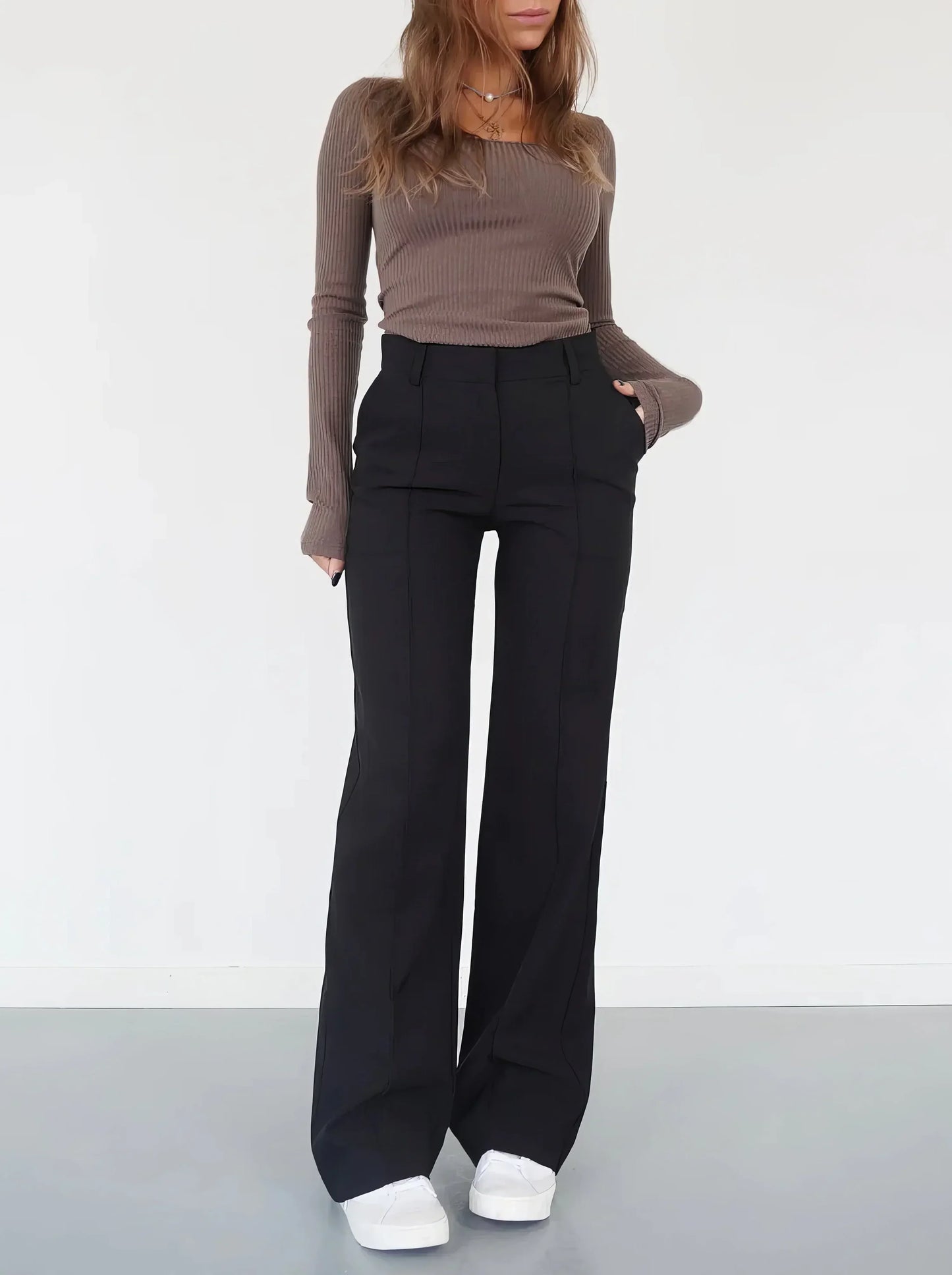 Elegante Damenhoose Hochtaille Chic Stil