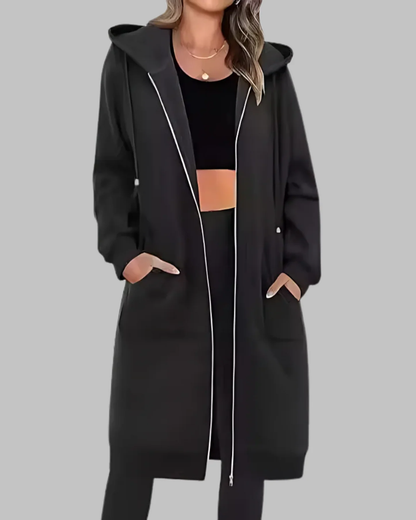 Übergroße Lässige Zip-Up Jacke Damen Oversized - IdealeKleiden