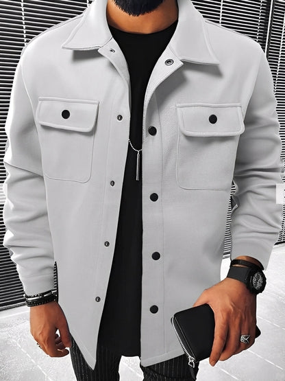 Herren Jacke Kariert Bequem Mit Taschen