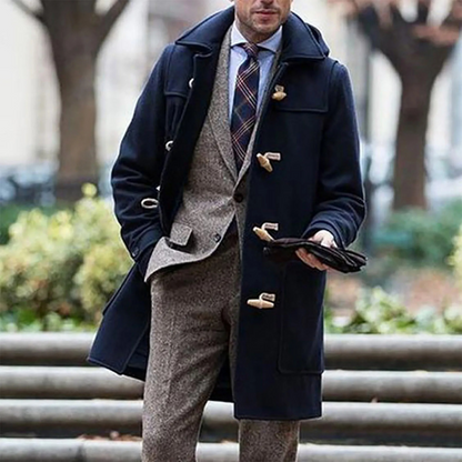 Herren Wollmantel Klassisch Elegант