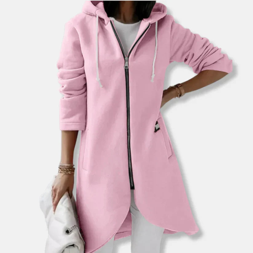 Lockere Sweatjacke Mit Kapuze Und Reißverschluss - IdealeKleiden