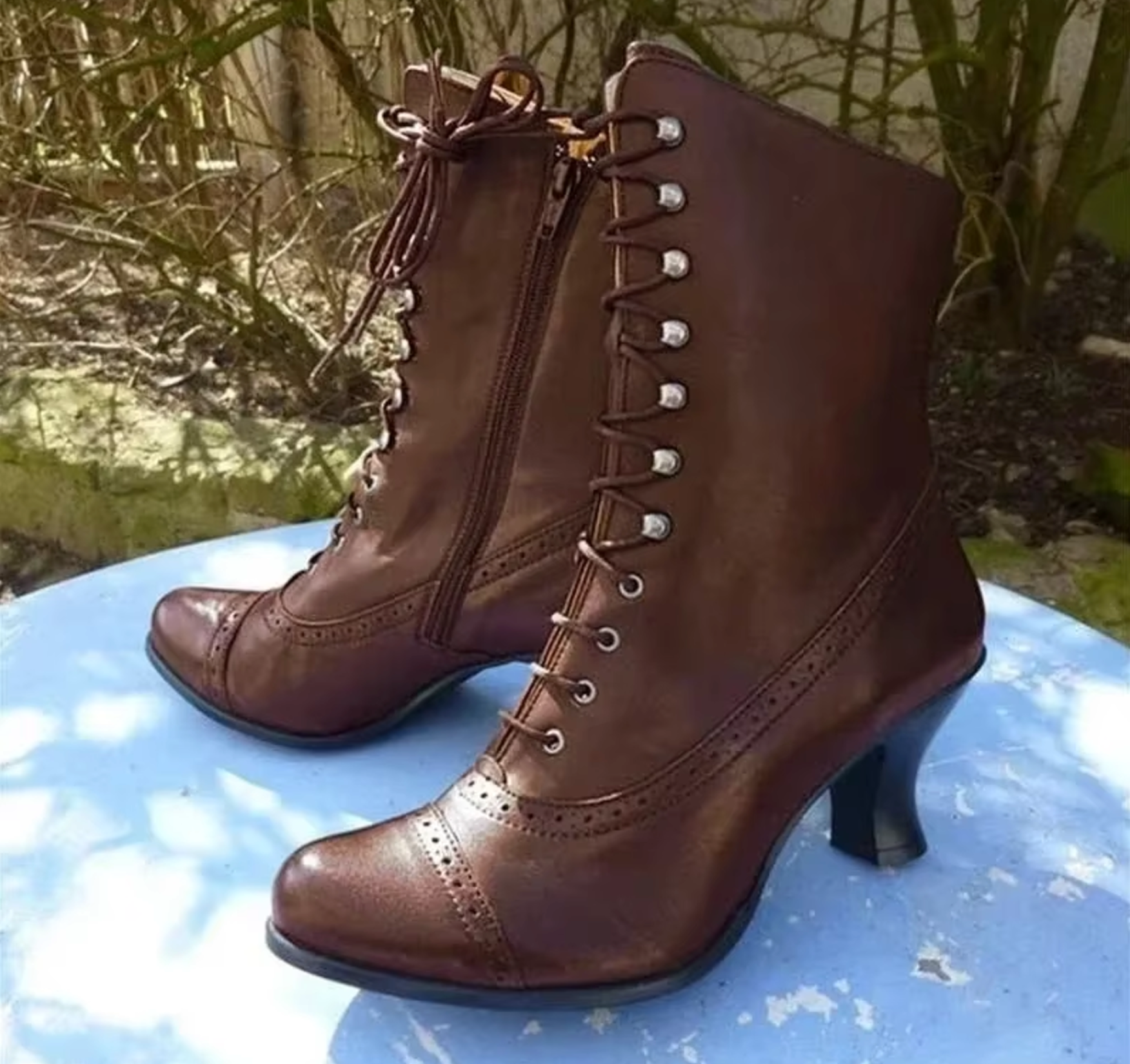 Lederstiefel Schnürschuhe Damen - IdealeKleiden