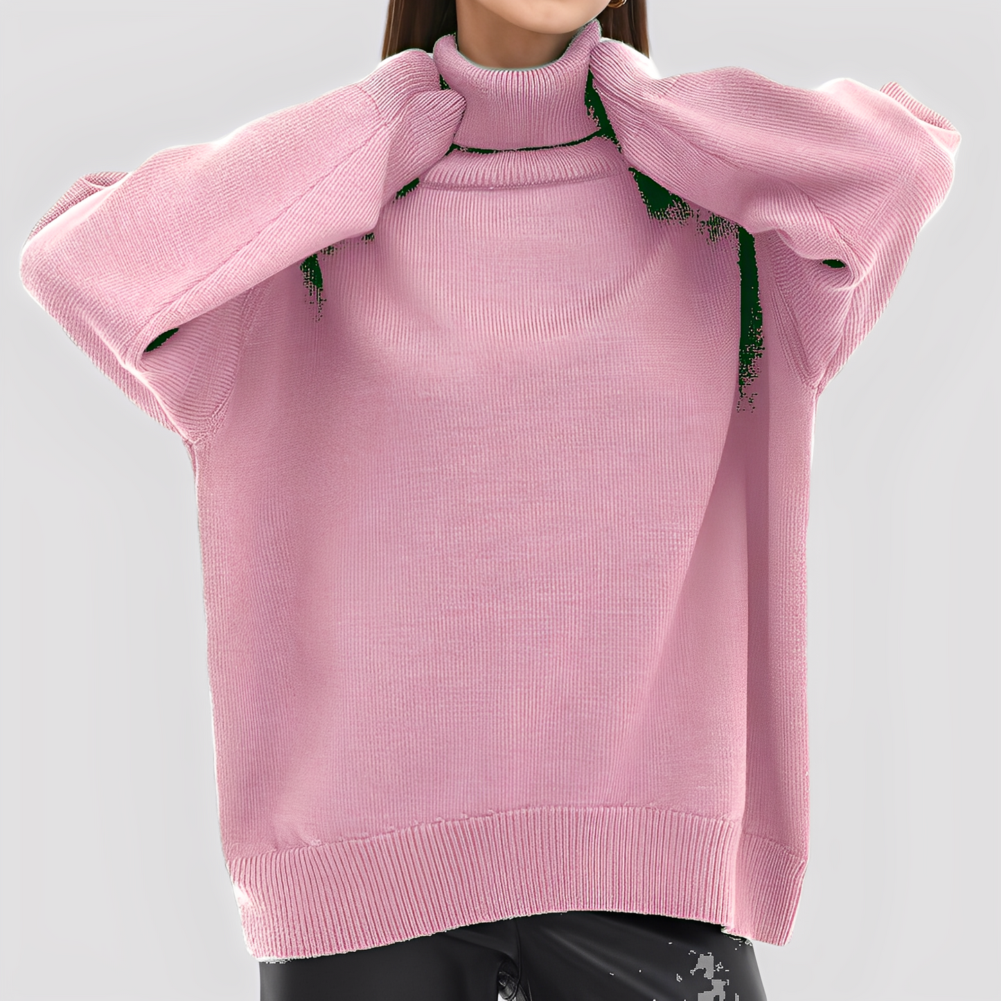 Übergroßer Damen Rollkragen Pullover Bequem