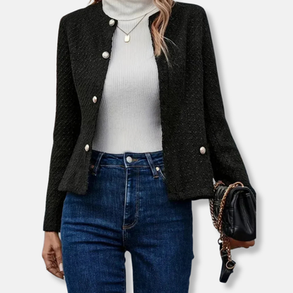Stylische Herrenjacke Kragenlos Knöpfe Elegant