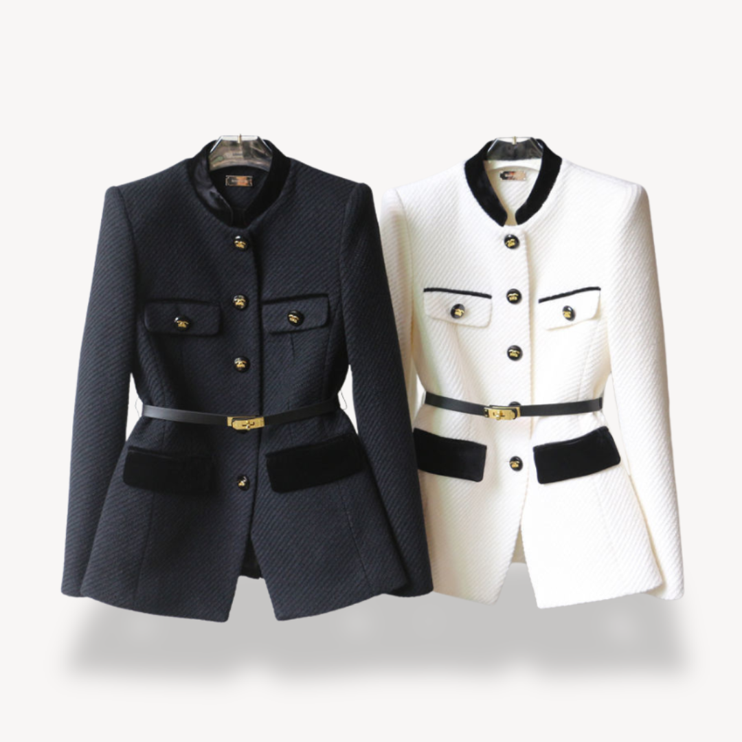 Damen Blazer Chic Tweed Design - IdealeKleiden