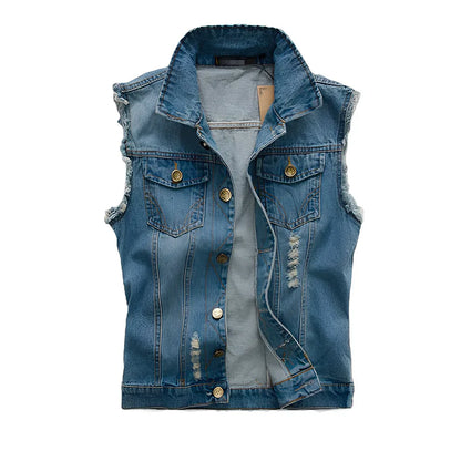 Herren Jeansweste Retro Style mit Taschen