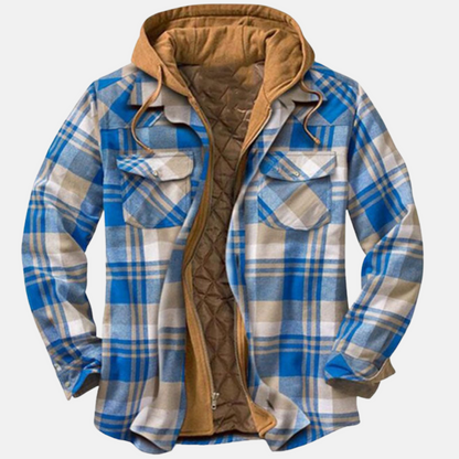 Herren Steppjacke Kariert Warm Bequem