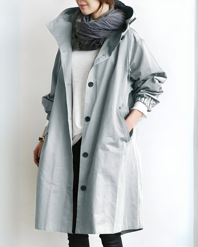 Eleganter Trenchcoat Damen Kapuze