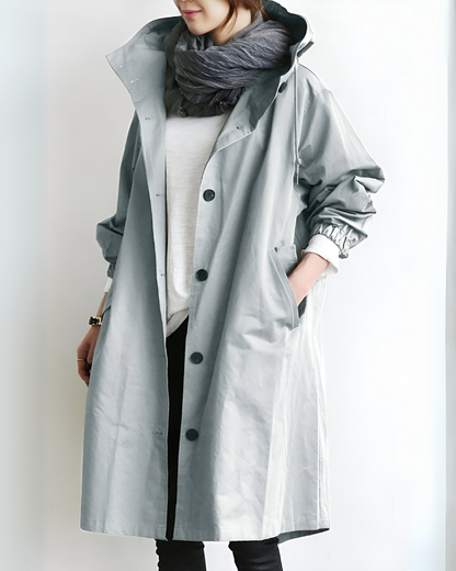 Eleganter Trenchcoat Damen Kapuze