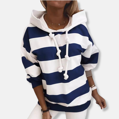 Bequeme Hoodie Lockere Passform Streifen Design - IdealeKleiden