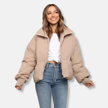 Kurze Winterjacke Wärme Isolierung Stehkragen