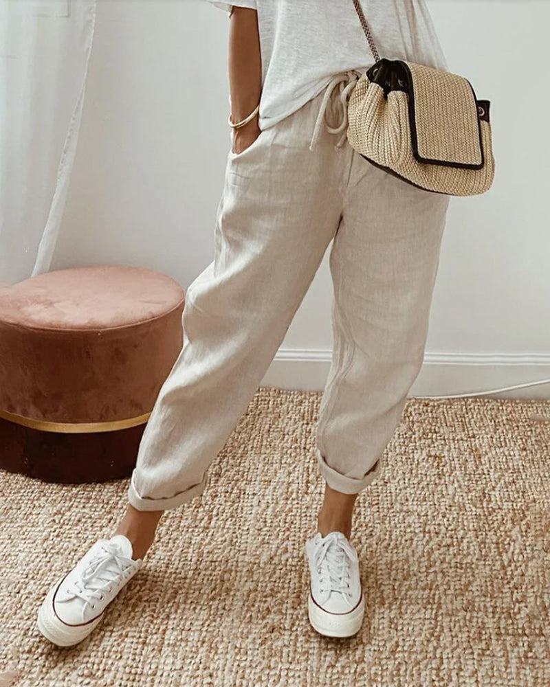 Helga | Elegante Leinenhose Sommer - IdealeKleiden