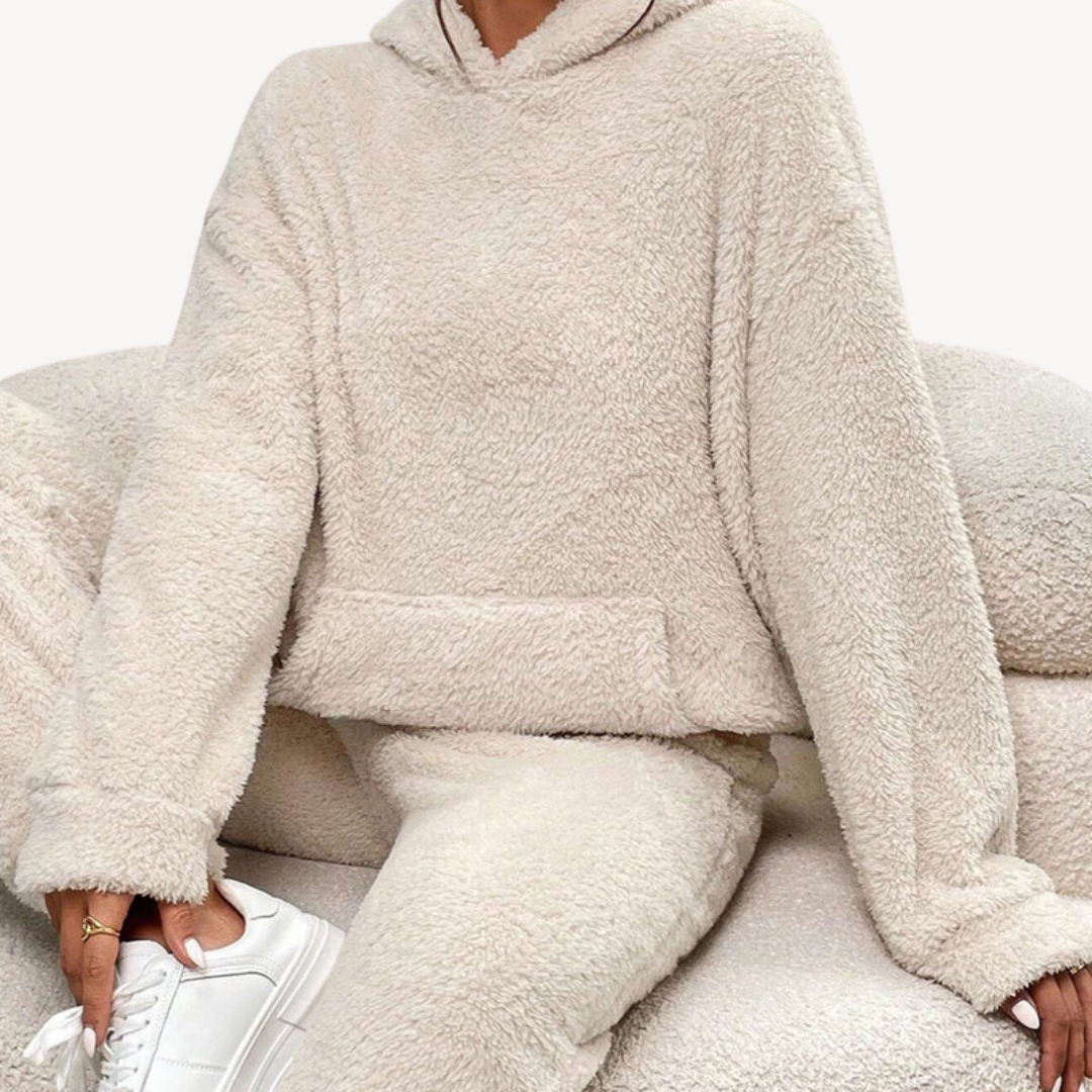 Damen Fleece Trainingsanzug Bequem Sportlich