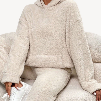 Damen Fleece Trainingsanzug Bequem Sportlich