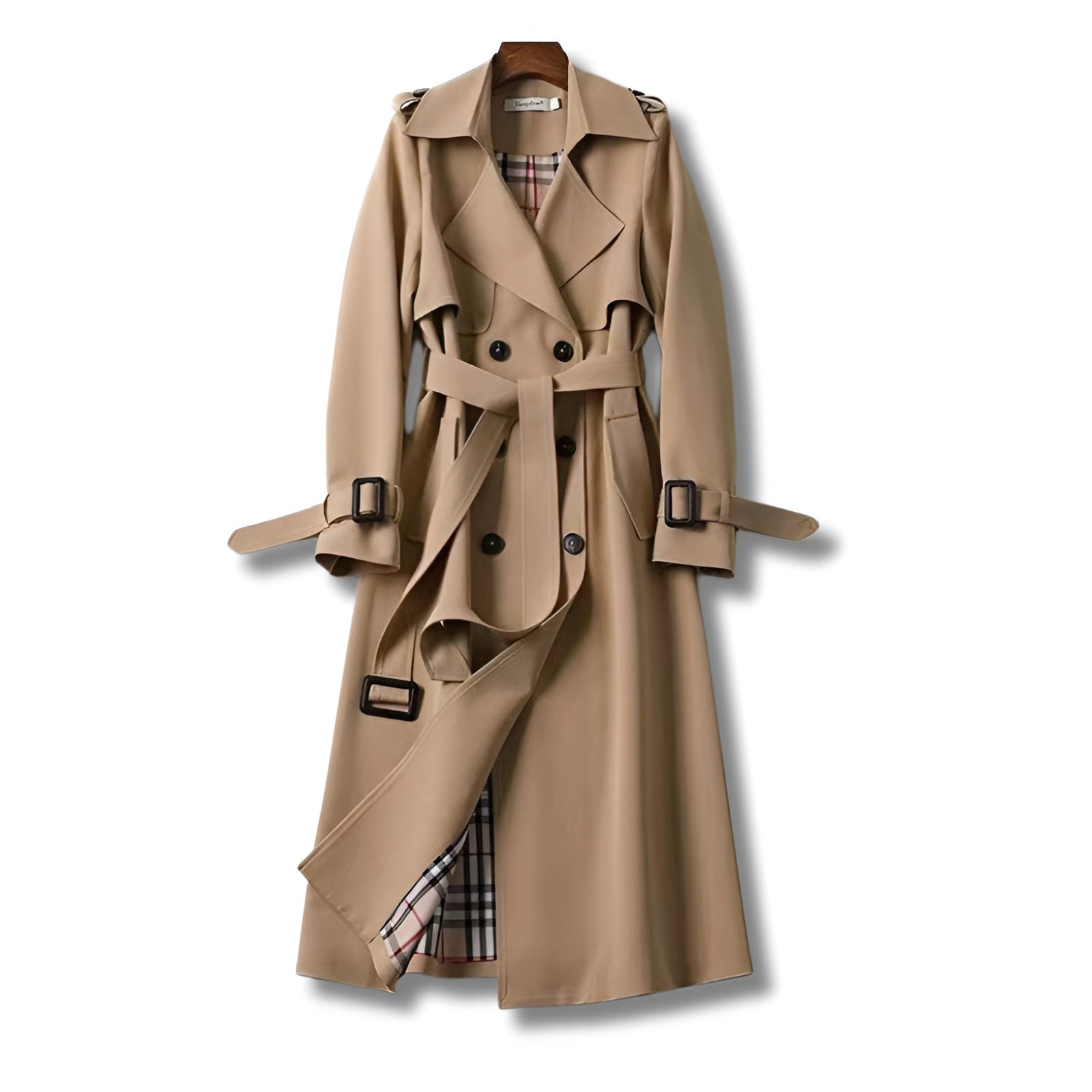 Damen Trenchcoat Elegent mit Gürtel Winter - IdealeKleiden