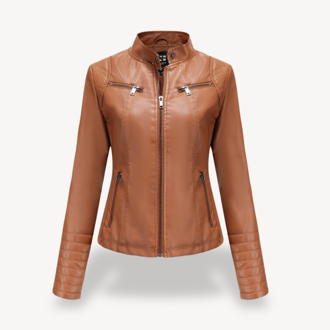 Elegante Lederjacke Damen Biker Style