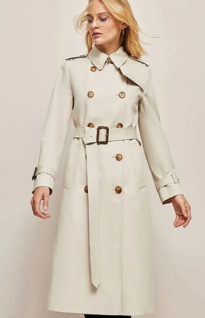 Eleganter Damen Mantel Lang Reverskragen