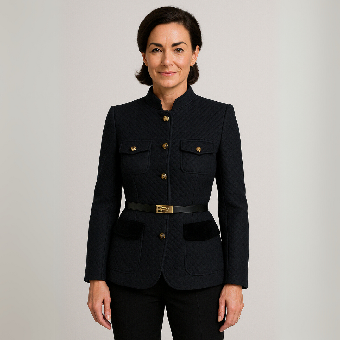 Damen Blazer Chic Tweed Design