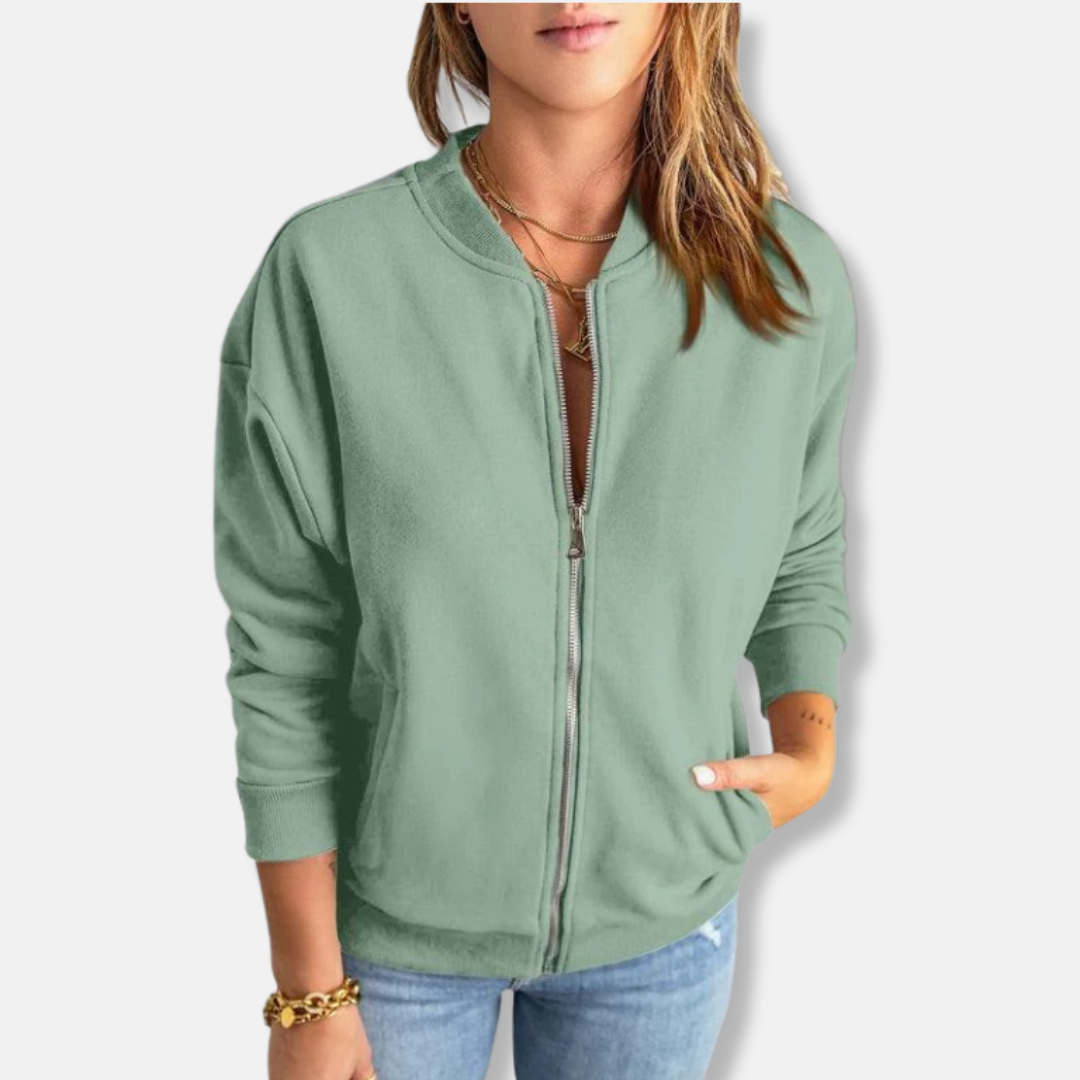 Leichte Jacke Mit Reißverschluss Moderner Style - IdealeKleiden