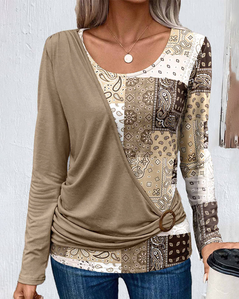Frauen Oberteile Paisley Muster Bluse