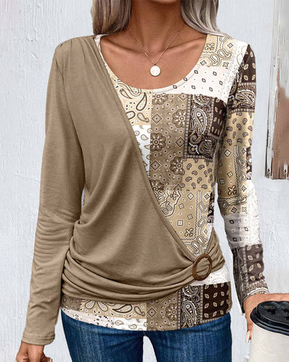 Frauen Oberteile Paisley Muster Bluse
