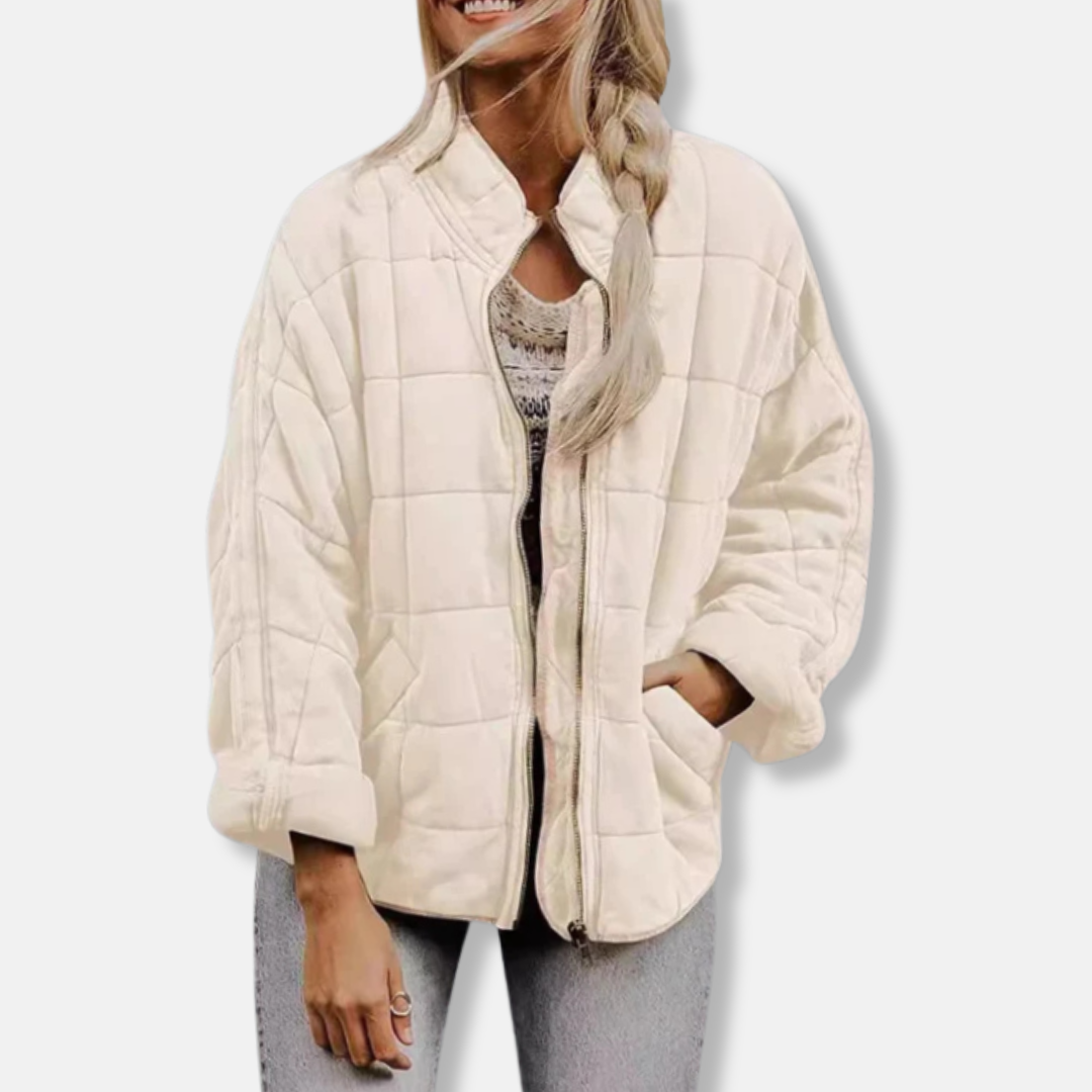 Große Steppjacke Oversized mit Stehkragen