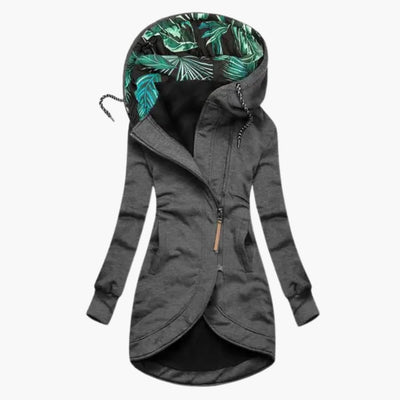 Kapuzenpullover Tropisch Blatt Muster Damen