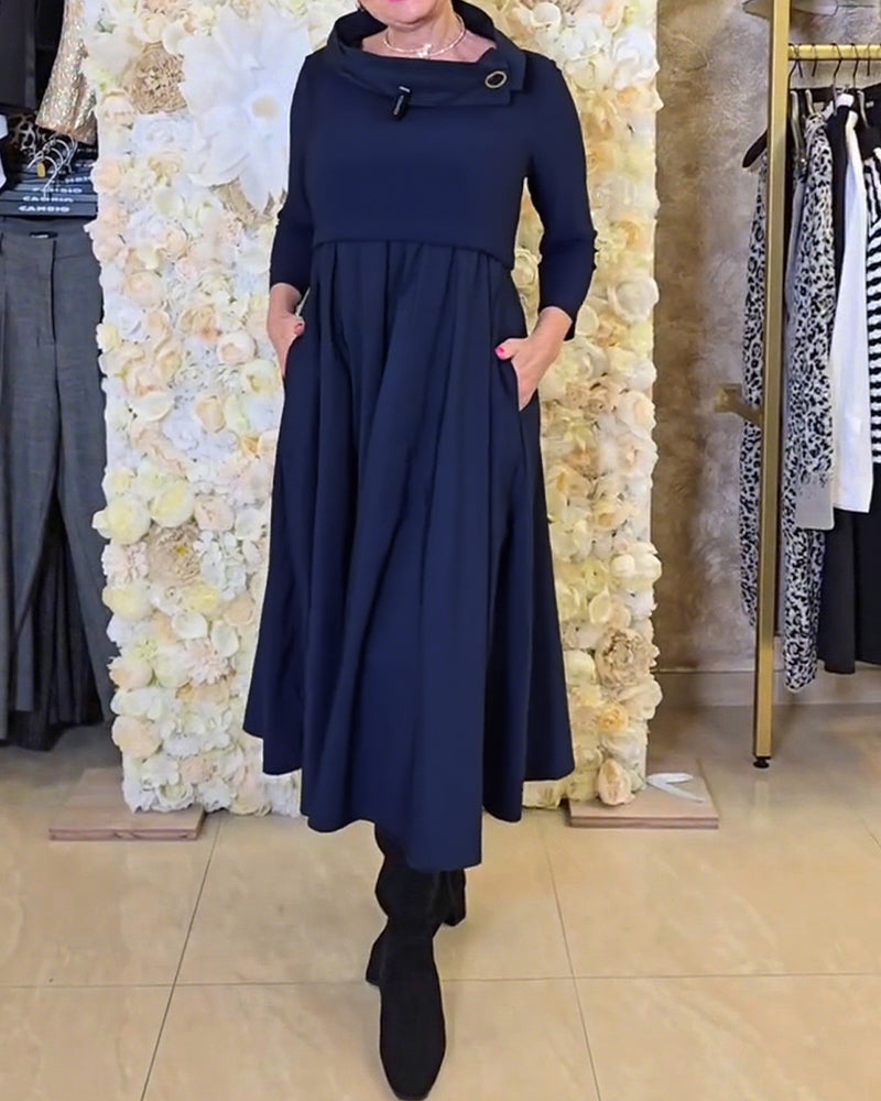 Modische A-Linie Kleid Uni Style