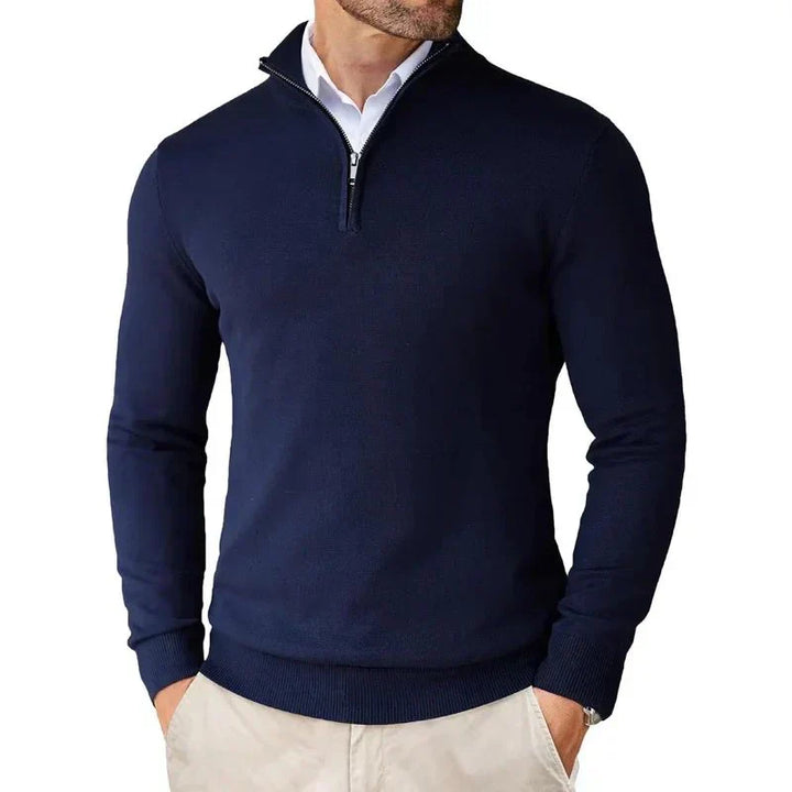 Herren Pullover Modern Halbzip Sweat