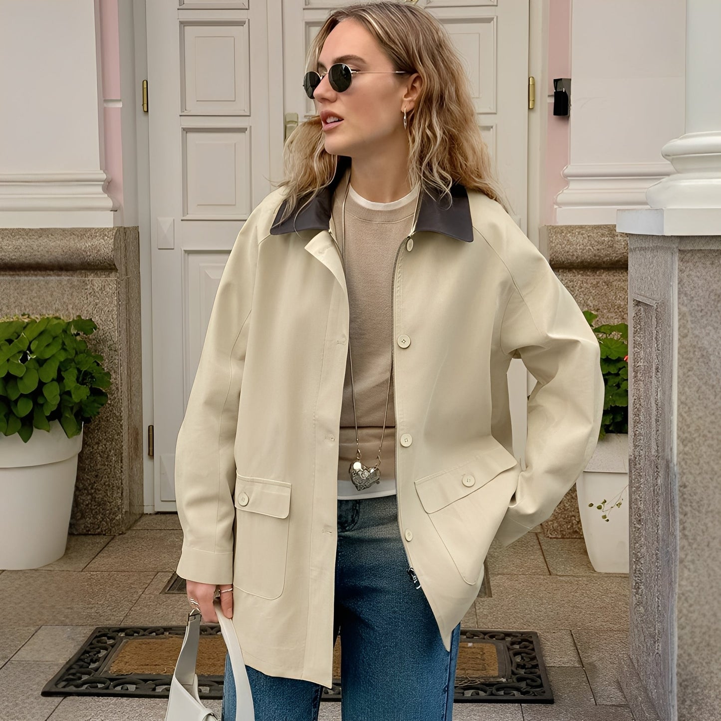 Modische Damenjacke Locker Sitzend