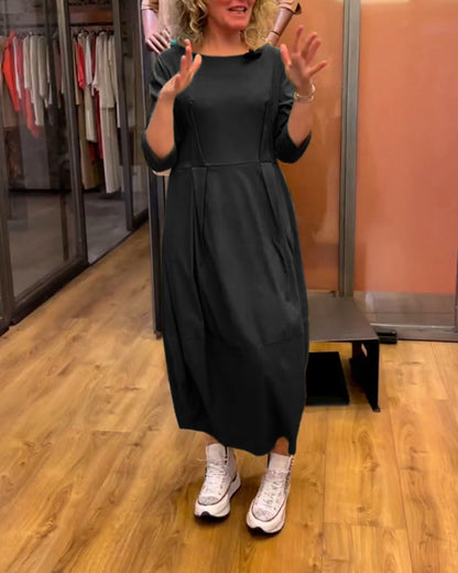 Elegantes Kleid Rundhals 2/3 Ärmel