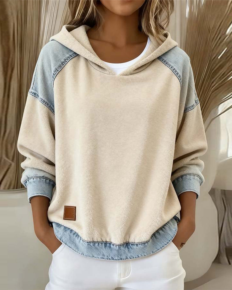 Kapuzenpullover Mit Kontrast-Tasche Trendy Style